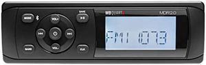 MB Quart MDR2.0 160 Watt Single DIN Marine Grade Digital Source Receiver Radio with AM/FM/Weather Band, Bluetooth, and USB Connection