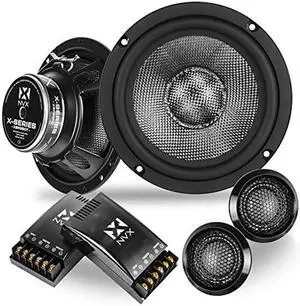 NVX XSP65KIT, 600W Peak (200W RMS) 6.5" X-Series 2-Way Component Speaker System with Carbon Fiber Cones and 25mm Silk Dome Tweeters