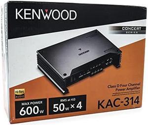 KENWOOD KAC-314-4-Channel Concert Series Car Stereo Amplifier with 50W x 4 @ 4ohms, 75W x 4 @ 2ohms, 600W Maximum Power