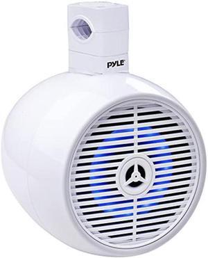 8" Waterproof Off-Road Speakers - 300W 2-Way Marine Wakeboard Tower Sound System w/LED Light, Full Range Outdoor Stereo Speaker for Car, ATV, UTV, Jeep, Boat, Includes Brackets (White)