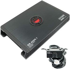 Gravity GR4000.1 Monoblock 4000 WATTS Car Audio Stereo Amplifier 1 Ohm Stable with LED Indicator Class AB Technology MOSFET PWM Power Supply Remote Level Control