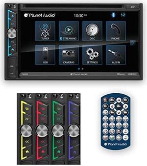 Planet Audio P9695B Car Stereo System - A-Link (Screen Mirroring), 6.95 Inch Double Din, Touchscreen, Bluetooth Audio and Calling Head Unit, AM/FM Radio Receiver, CD Player, USB, Hook Up To Amplifier