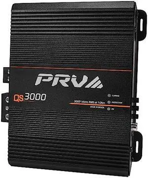 PRV Audio QS3000 1 Ohm Car Audio Amplifier Full Range HD Sound Monoblock 3K Car Amp with Built-in HPF and LPF Controls for PRO Audio Systems