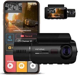 REXING V3 Basic Dual Camera Front and Inside Cabin Infrared Night Vision Full HD 1080p WiFi Car Taxi Dash Cam with Supercapacitor, 2.7" LCD Screen (V3 Basic - Without GPS)
