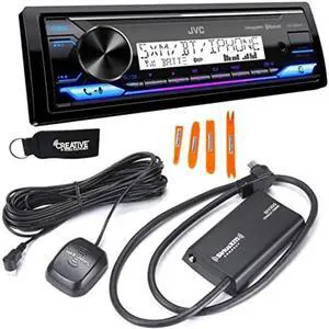 JVC KD-X38MBS Marine Digital Receiver W/BT, USB, XM Ready + SXV300 SirusXM Satellite Radio Tuner