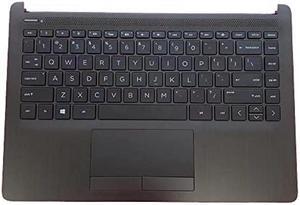 LTPRPTS Replacement Laptop Upper Case Palmrest Backlit Keyboard Touchpad Assembly Part for HP 14-CF 14Z-DK 14S-CF 14S-DK 14-DF L24817-001 Black