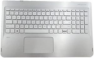 LTPRPTS Replacement Laptop Upper Case Palmrest Backlit Keyboard Assembly Part for for HP Envy 15-w113cl X360 M6 15-W105WM 15T-W200 15-W110NR 15 W M6-W 807526-001 Sliver