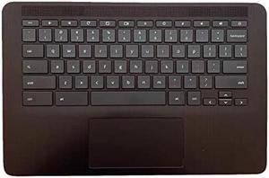 LTPRPTS Replacement Laptop Upper Case Palmrest Non-Keyboard Touchpad Assembly Part for HP Chromebook 14 G7 CB E 14 G7 M47207-001 Black
