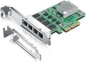 2.5Gbase-T PCIe NIC with Realtek RTL8125 Chip, 2.5Gb Network Card, 2500/1000/100 Mbps,Quad RJ45 Ports, PCIe X4, Ethernet Card for Windows/Windows Server/Linux