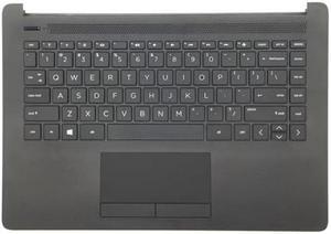Replacement for HP 14-CM 14-CK 14T-CM 14Z-CM 14-dg 14q-cs 14q-cy Laptop Upper Case Palmrest Touchpad with Keyboard Assembly L23239-001 L48210-001 Jet Black