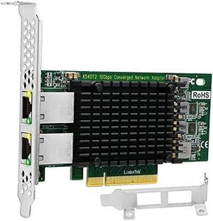 LinksTek X540T2 Dual 10GbE RJ45 Ports Converged Ethernet Card for Windows Servers and Desktop PCs. Intel X540AT2 Ethernet Controller, 2X 10GbE RJ45 Ports, for Storage Data Transfer and Gaming (X540T2)