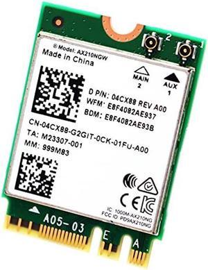 Deal4GO AX210NGW 802.11AX 6GHz MU-MIMO WiFi 6E M.2 Wireless WiFi Adapter Bluetooth 5.2 04CX88 4CX88 for Dell Acer ASUS MSi Laptop AX210 Windows 10,Green