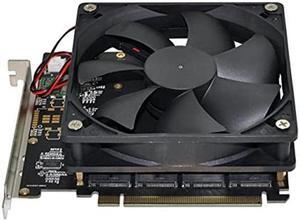 NFHK 4X NVME M.2 AHCI to PCI-E Express 3.0 Gen3 X16 Raid Card with Fan VROC Raid0 Hyper Adapter