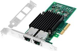 10gb PCIE x4/x8/x16 Ethernet Converged Network Adapter X550T2 Copper Dual RJ45 Port LAN Card NIC Compatible with Intel X550T2 10GBase-T X550AT Server Support Windows Server/Windows/Linux/VMware ESXi