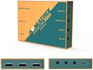 AVMATRIX UC2218-4K Game Capture Card, 4K60 Pass-Through, Plug and Play, 1080p60 Uncompressed Capture for Streaming in OBS, Vmix.Ultra-Low Latency on PS5, PS4/Pro, Xbox Series X/S, Xbox One X/S