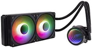 Gelid Solutions Liquid 240 - All-in-One CPU AIO Water Cooler with 2X 120mm RGB Fan, 750-1800 RPM, AM5 and LGA 1700 Compatible, Includes GC4 Thermal Paste