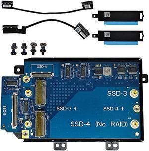HUANMEFANG Replacement New SATA Interposer Board D3P25 LS-J106P to NVMe M.2 SSD Hard Drive SSD-3 and SSD-4 with 2.5 inch HDD Bracket R24Y6 and HDD Cable 02JH8P 05F1WR for Dell Alienware Area-51m R2