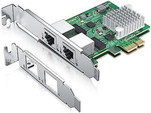 2.5Gbase-T PCIe NIC with Realtek RTL8125 Chip, 2.5Gb Network Card, 2500/1000/100 Mbps,Dual RJ45 Ports, PCIe X1, Ethernet Card for Windows/Windows Server/Linux