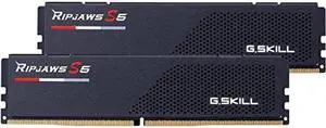 G.SKILL Ripjaws S5 Series (Intel XMP 3.0) DDR5 RAM 64GB (2x32GB) 6400MT/s CL32-39-39-102 1.40V Desktop Computer Memory UDIMM - Matte Black (F5-6400J3239G32GX2-RS5K)