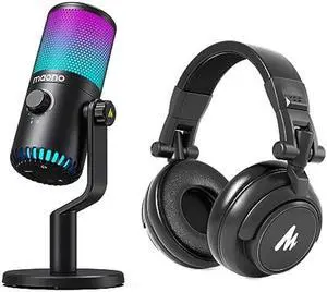 MAONO Gaming USB Microphone with Headphones, Programmable PC Condenser Mic with RGB Lights, Mute, Gain, Zero Latency Monitoring for Streaming, Podcast, Twitch, YouTube, Discord, Computer, DM30 RGB MAONO Gaming USB Microphone with Headphones, Programmable PC Condenser Mic with RGB Lights, Mute, Gain, Zero Latency Monitoring for Streaming, Podcast, Twitch, YouTube, Discord, Computer, DM30 RGB