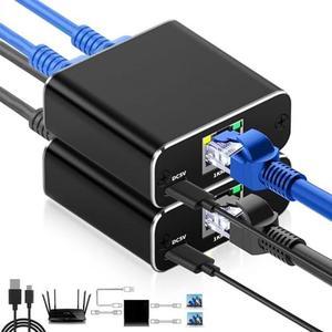 CAPUP Ethernet Splitter 1 to 2 High Speed, 100Mbps Ethernet Splitter [2  Devices Simultaneous Networking], RJ45 Splitter Adapter with USB Power  Cable, Internet Splitter for Cat5/5e/6/7/8 Cable 