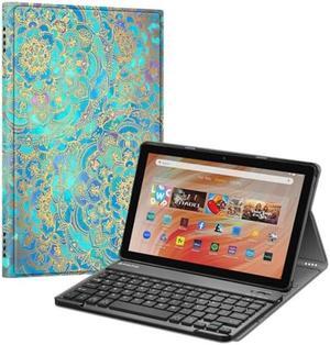 Fintie Keyboard Case for All-New  Fire HD 10 Tablet (13th Generation, 2023 Release), Slim Lightweight Cover with Detachable Bluetooth Keyboard, Shades of Blue
