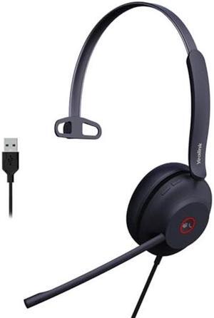 Yealink UH37 USB Headset with Microphone for PC Laptop - Headphones with Noise Cancelling Microphone for Computer,On-Ear Wired Office Call Center Headset Mono