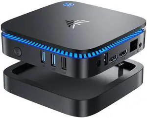 KAMRUI AK1 Plus Mini PC, Intel 12th Gen Alder Lake N95 (Up to 3.4GHz), Mini Desktop Computers 8GB DDR4 256GB SSD Support 4K UHD, LAN, WiFi/BT 4.2, Micro Desktop for Business, Office, Home Server