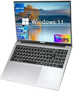 FUNYET 16 inch Laptop 12th Gen Alder Lake N95(Up to 3.4Ghz) 16GB RAM 512GB SSD, Windows 11 Laptop Computer with Narrow Bezels Design, 2.4G/5G WiFi, BT4.2, Fingerprint Unlock, Backlit Keyboard