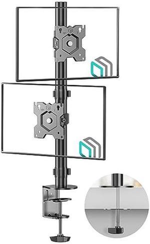 ONKRON Stacked Monitor Mount for 2 Monitors 13-34 Inch Flat/Curved Screens up to 17.6 lbs Each - Adjustable Vertical Computer Dual Monitor Stand for Desk - Dual Monitor Arm VESA 75x75 100x100, Black