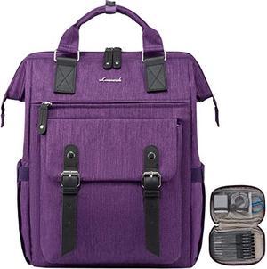 LOVEVOOK 17 inch Laptop Backpack for Women, Teacher Nurse Work Travel Backpacks Purse,Computer Bag with USB Charging Port, Purple