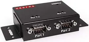 Industrial 2-Port USB to Serial Adapter DB9 RS-232 with FTDI Chipset, RX/TX LED Indicators, DIN Rail Mount Bracket, & Surface Mounting Brackets Windows 11, 10, 8, 7 OS Support USB-A Cable Included