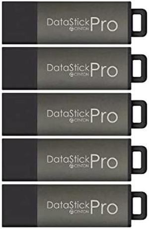 Centon DataStick Pro USB 3.0 Flash Drive 128GB x 5, Charcoal Metallic (S1B-U3P31-128G-5)