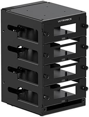 UCTRONICS for Raspberry Pi Cluster Case, Desktop Metal Rack Case, 4 Layers with 2 Cooling Fans Compatible with Raspberry Pi 5/4B and 2.5" SSD