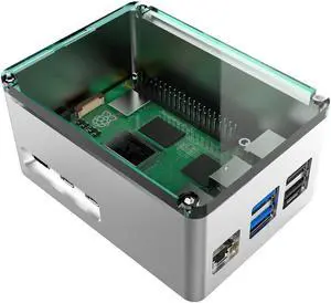 anidees Aluminum Extra High Pi case for Raspberry Pi 5  Silver (AI-PI5-SG-H)