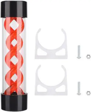 Yoidesu Water Cooling Reservoir G1/4 Threaded T Virus Cylindrical Cooler for Computer Water Cooling System, 200mm,Red/Green/Blue (Red)