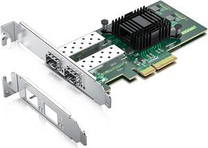 Gigabit Dual NIC with Intel I350-AM2 Chip, 1Gb Network Card Compare to Intel I350-F2 NIC, 2 SFP Ports, PCI Express 2.1 X4, Ethernet Card with Low Profile for Windows/Windows Server/Linux