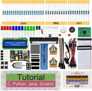 FREENOVE Super Starter Kit for Raspberry Pi 4 B 3 B+ 400, 407-Page Detailed Tutorial, Python C Java Scratch Code, 164 Items, 73 Projects