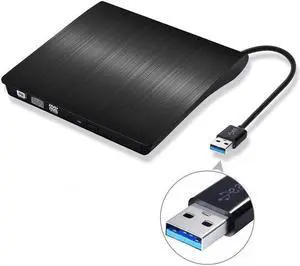 Wolf War Ultra Slim External USB 3.0 CD/DVD-RW Writer Burner Player for MacBook Pro Air iMac or Other PC/Laptop