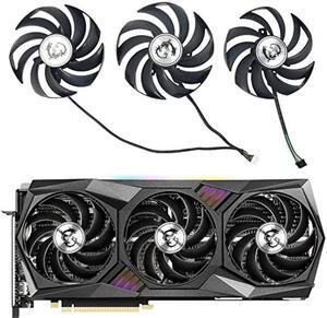 Coolerage 90MM 4Pin Graphics Cards Fans for MSI GeForce RTX 3060 3070 3080 3090 3060Ti 3070TI Gaming X Trio, GUP Fans for MSI Radeon RX 6800 6900 XT Gaming X Trio Video Card (Original 3Pcs-Lot)
