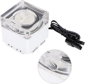 CPU Water Cooling Pump, G1/4 Thread Computer Pump 800L/H 3.5 Meters Pump Head 3000RPM Fast Heat Dissipation PC Pump for Computer Water Cooling System(White)