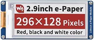 Coolwell Waveshare Epaper HAT 2.9 Inch Eink Display 296x128 Red Black White Three Color E-Paper Screen for Raspberry Pi 4B+ 4B 3B+ 3B 2B+ Zero Jetson Nano Ardui SPI Interface E-Ink