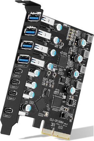 PCIe USB 3.2/3.1 Gen 2 Card 8 Ports (4X Type USB C - 4 USB A) Expansion Card 10Gbps USB C PCIe Card PC Internal USB hub for Windows 7/8/10 Linux and MacPro 4.1/5.1