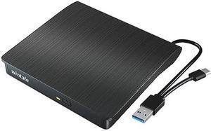wintale External Bluray DVD Drive,Portable 3D Blu-ray Read Writer Burner with USB 3.0 and Type-C Port,External Blu Ray Player Writer Suitable for Windows XP/7/8/10/11/ MacOS/PC/Laptop/Desktop/Mac