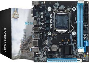 LGA 1150 Motherboard, Dual Channel DDR3 M.2 NVMe NGFF SATA, Mini Itx Motherboard, 6Gb PCIe Slot LGA 1150 Micro ATX PC Motherboard for Core