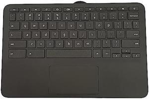LTPRPTS Replacement Laptop Upper Case Palmrest Keyboard Touchpad Assembly Part for HP Chromebook 11 G9 EE M47382-001 Black