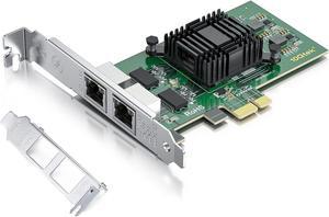 Gigabit Dual NIC with Intel 82576 Chip, 1Gb Network Card Compare to Intel E1G42ET NIC, 2 RJ45 Ports, PCI Express 2.1 X1, Ethernet Card with Low Profile for Windows/Windows Server/Linux