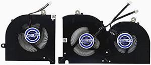 LANDALANYA Replacement New CPU and GPU Cooling Fan for MSI GS76 Stealth GS76 11UE GS76 11UG GS76 11UH GS76 11UK GS76 11UM WS76 MS17M1 11UE623479NL Series 17M1CPU4P 17M1GCW4P DC5V 1A Fan