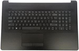 LTPRPTS Replacement Laptop Upper Case Palmrest Non-Backlit Keyboard Non-PTP(73H0) Touchpad Assembly Part for HP Laptop 17-CA 17 by 17T-BY000 17Z-CA100 17z-CA000 L48409-001 6070B1546701 2019 Black