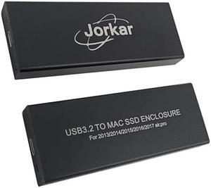 Jorkar Portable SSD Enclosure for MacBook Air/Pro 2013-2017, USB 3.2 Type C to Mac SSD, External Enclosure for Flash SSD 12+16 PIN M.2 Nvme SSD (20Gbps)